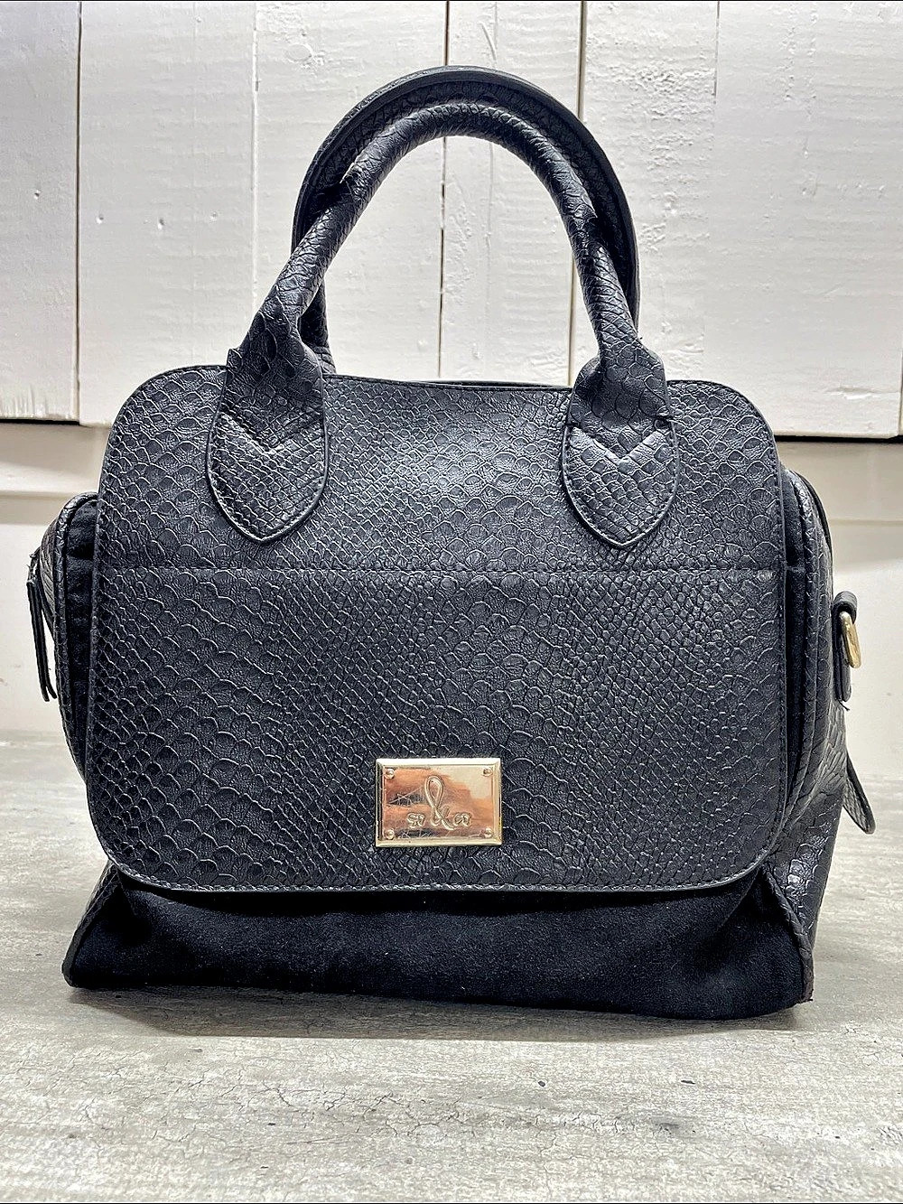 S&D Co Black Faux Snake Satchel
